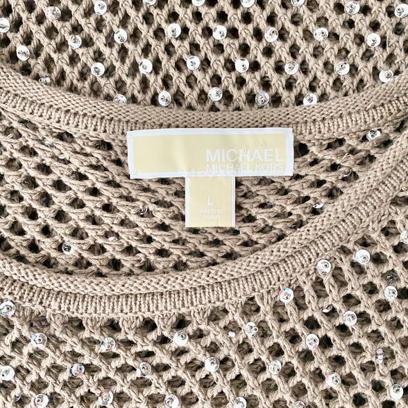 Michael Kors - Brown Crochet Large Knit Sweater Dress - Picture 6 of 6